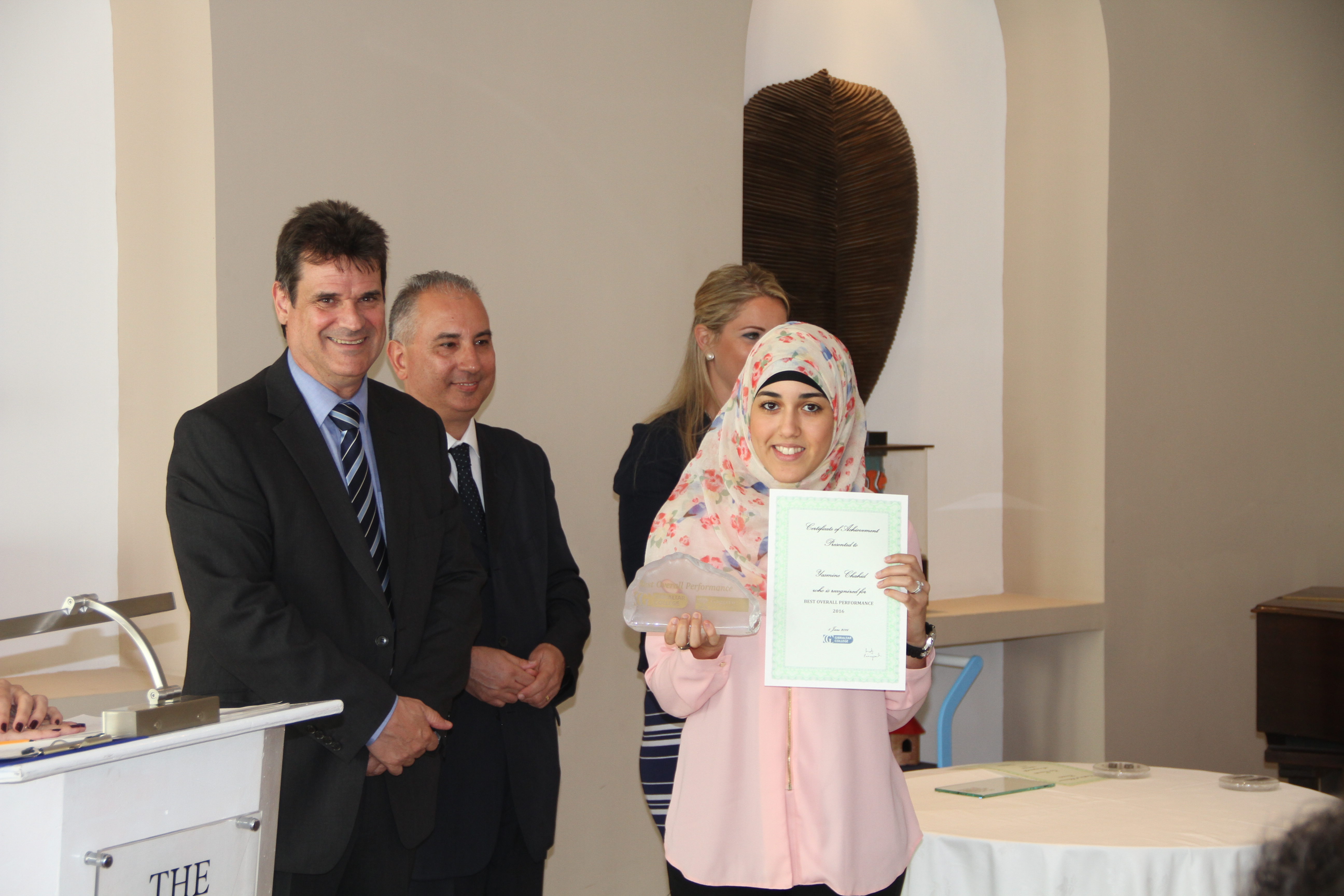 Yasmine Chahid received the award for best overall performance