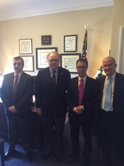 Congressman George Holding with Deputy Chief Minister Dr Joseph Garcia and Gibraltar delegation