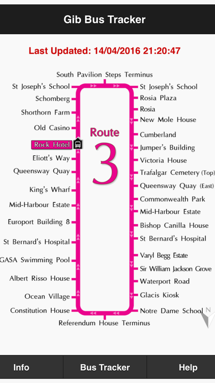 Example of Tracker on Route 3