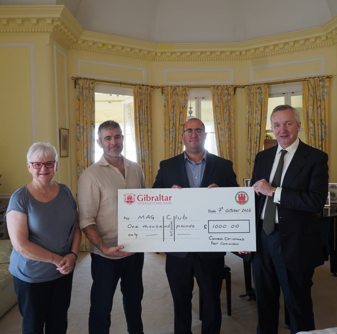 Convent Christmas Fair Committee Fund Donates £1,000 to the Musicians  Association of Gibraltar (MAG).