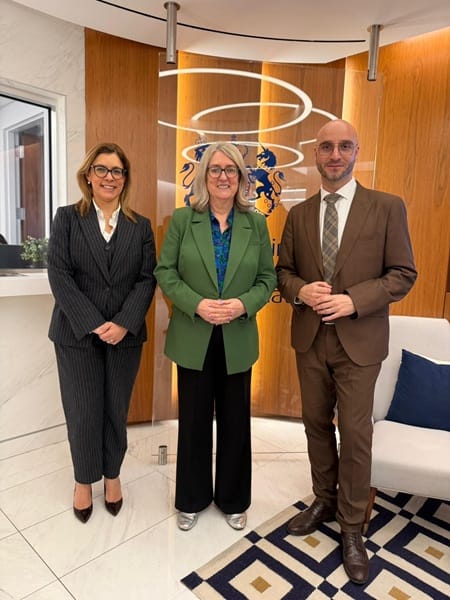 Ministers Santos and Arias-Vasquez meet with UK Minister for Skills,  Women and Equalities during Commission on the Status of Women